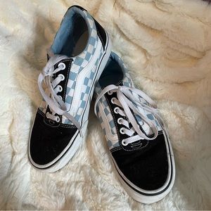 Women’s Checkered Vans- Blue and Black